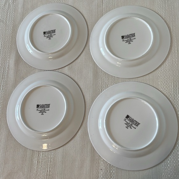 Sabatier French Bread Plates Fine Bone China  7 Inch Set of 4 - Picture 6 of 7